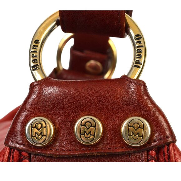 Marino Orlandi Large Dark Red Leather Bucket Bag Made in Italy - Picture 9 of 17